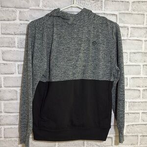 Urban active youth, large 14 boys hoodie with pockets, black gray